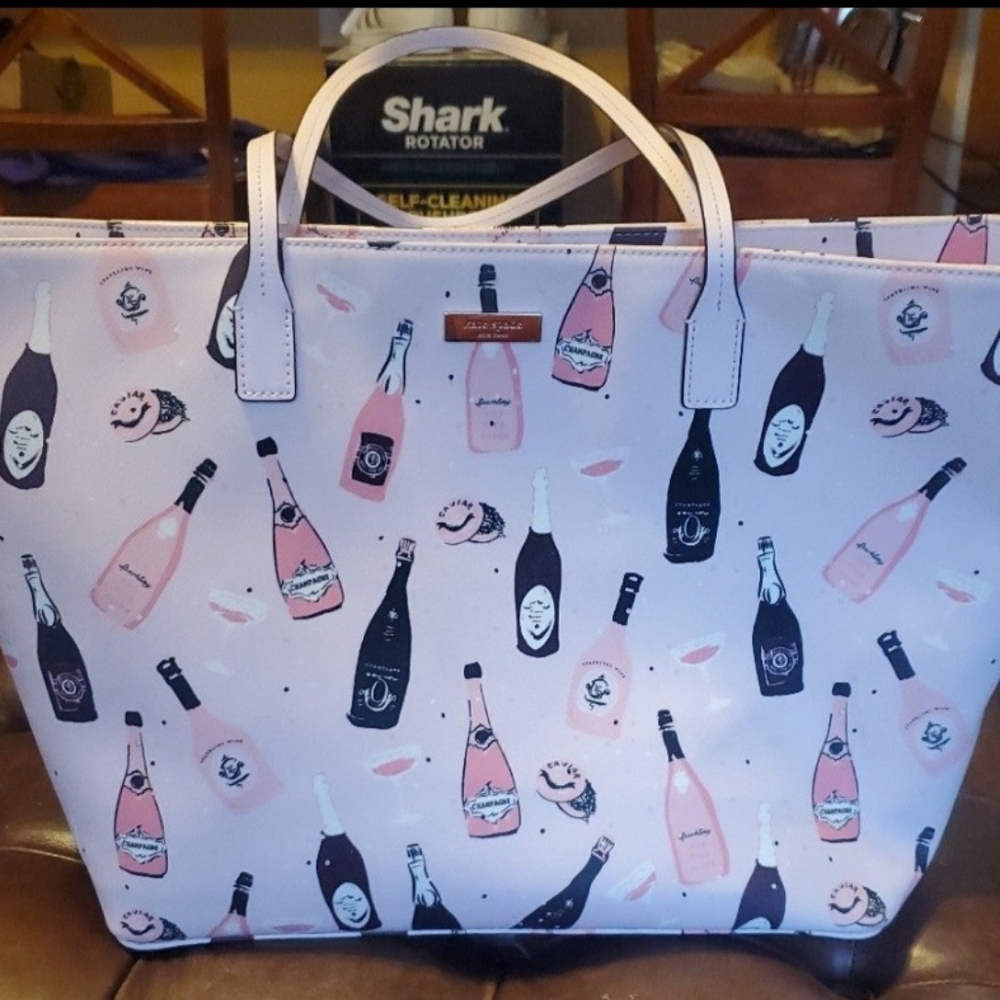 Large blush pink champagne and Caviar Kate Spade handbag